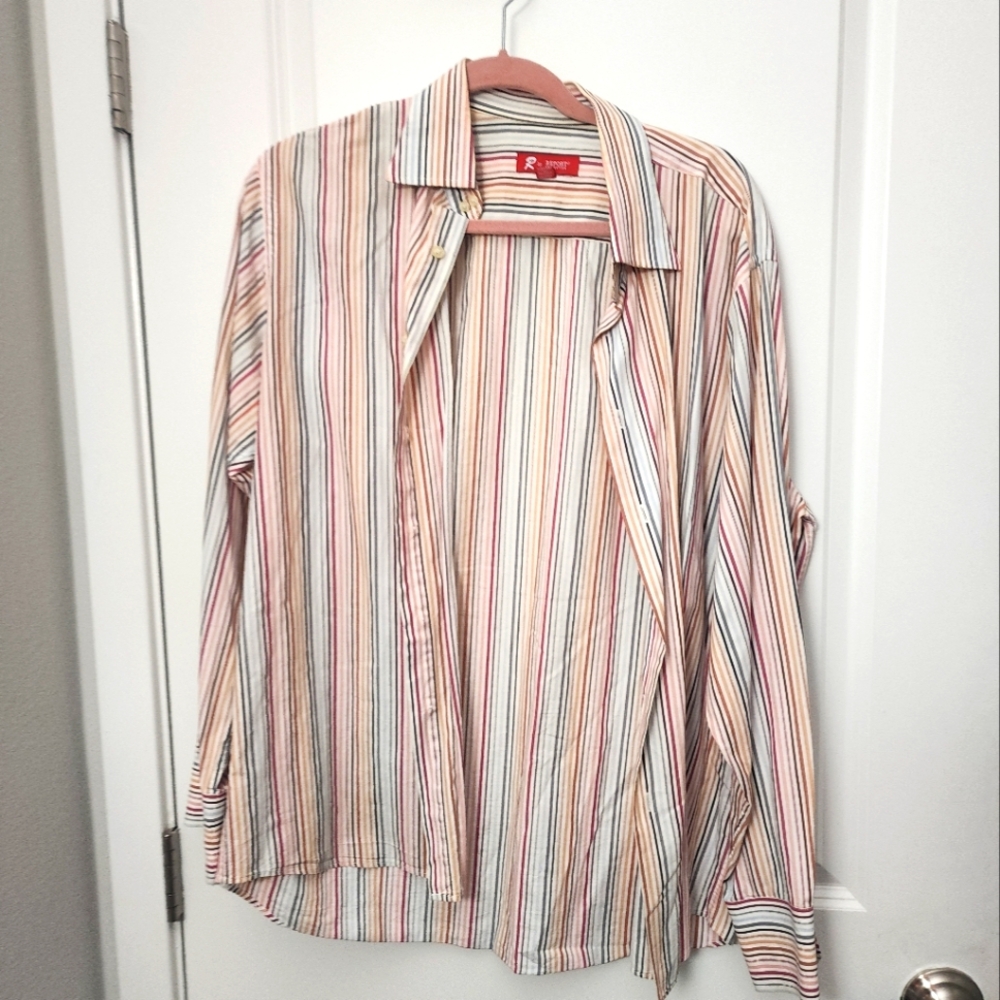 5/$30  Men's Striped Button-Up Shirt Size Xlarge